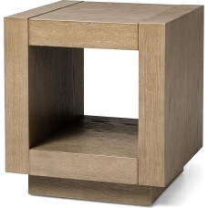 Maven Lane Artemis Beistelltisch mit 2 Ebenen, hoch, quadratisch, zeitgenössischer Holz-Beistelltisch mit Ablage, für Wohnzimmer oder kleine Räume, raffiniertes graues Finish