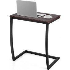 CHEFJOY C formos šoninis staliukas, erdvę taupantis užkandžių staliukas su išlenktomis kojomis, akcentinis sofos kavos staliukas svetainei, miegamajam, priimamajam, nešiojamojo kompiuterio staliukas namams, lengvai surenkamas