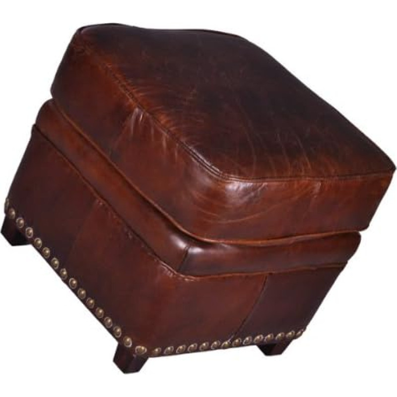 Derry Vintage Leather Footstool Side Stool