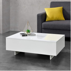 [en.casa] Vänersborg Coffee Table, 85 x 55 x 31 cm, Side Table, Sofa Table, Living Room Table, Coffee Table, White