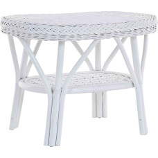 Korb-Outlet Rattan Table / Oval Side Table / Coffee Table Rattan Table Shelf (Oval - White)