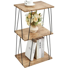 KJGKK Tall Side Table, Small Side Table, 29 Inch High Entrance Table, Bedside Table for Living Room, Bedroom and Office, Greige & Black