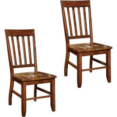 Furniture of America Furniture by America Castile Transitional Dining Chair, Dark Oak, Set of 2