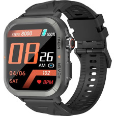 Blackview W30 - Sports Smartwatch - 1.91 Inch Display - + 100 Training Modes - Notifications - 10 m Diving Depth - 7 Days Battery Life - Microphone - Black, black, Hybrid