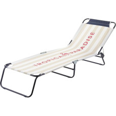 Generico 1 gultas nuo saulės smėlio spalvos dryžuotas 188 x 55 x 25 cm Plieno poliesterio plastikas