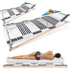 Matratzen Perfekt Set of 2 Slatted Frames, 80 x 200 cm, 7-Zone Frame with Head and Foot Adjustment, 44 Slats, Hardness Adjustment, Orthopaedic, Stable up to 200 kg, Trio Rubber Bearing