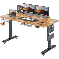 MAIDeSITe Reguliuojamo aukščio rašomasis stalas (140 x 70 cm) Lengvai surenkamas kompiuterio rašomasis stalas Reguliuojamo aukščio elektrinis stalas su 4 atminties valdikliais, atmintinės lenta ir 360° ratukais Rašomasis stalas SN1