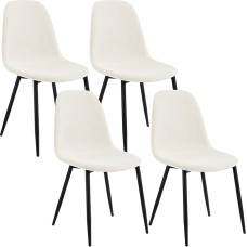 Lestarain Dining Room Chairs Set of 4 for Bedroom Kitchen Living Room Comfortable Kitchen Chairs with Backrest, Metal Legs, Scandinavian Modern, Corduroy, Beige