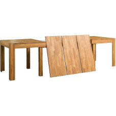 Valgomojo stalas XL (išplečiamas), tikro medžio virtuvės stalas, itin ilgas, idealiai tinka kaip konferencijų stalas arba didelei šeimai, medžio masyvas (ąžuolas), natūralus ąžuolas, medinis stalas (160-280 x 90 x 75 cm)