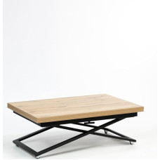 DOMM Corto-M Rectangular Height-Adjustable Coffee Table - Space-Saving, Convertible Table Turns into Dining Table - Transformer Tables (Sonoma Oak)