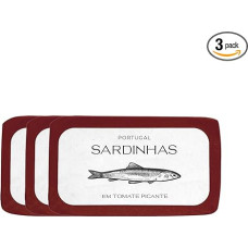 Feinkost Machado - Sardinės aštriame pomidorų padaže (3 x 120 g) | Rankomis fasuotos sardinės - subtilios ir aromatingos su aštriu prieskoniu | Puikiai tinka tapams, salotoms ir užkandžiams - Viduržemio jūros gėrybė iš Portugalijos