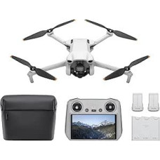 DJI Mini 3 Fly More Combo (DJI RC) - itin lengvas sulankstomas mini dronas su 4K HDR kamera, iki 114 minučių skrydžio laiko (3 baterijos), vertikalus fotografavimas, 3 ašių gimbalas, 10 km HD transliacija, C0