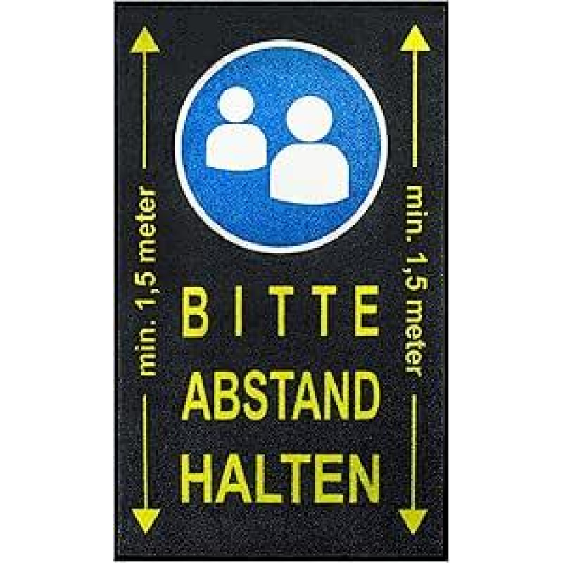 Dirt Trapper Mat 90 x 150 cm - Prašome laikytis atstumo - Durų kilimėlis įėjimo į pastatus zonai - Praktiškas švarus kilimėlis, apsaugantis nuo gripo ir peršalimo - Skaitiklio kilimėlis