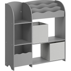 SONGMICS vaikiška knygų spinta, vaikiška lentyna žaislams ir knygoms, su 2 dėžėmis, skirta žaidimų kambariui, vaikų kambariui, svetainei, 