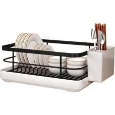 Indų džiovintuvas, indų džiovintuvas virtuvės stalviršiui, virtuvės organizatorius su indų laikikliu, indų džiovinimo stovas su lašėjimo padėklu indams, šaukštams, šakutėms, lazdelėms