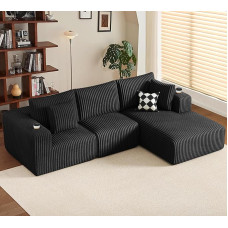 DURASPACE modulinė sofa, debesų be kaulų sofa su gilia sėdyne, puodelio laikikliu, atminties putomis, L formos velvetinė sofa, išskleidžiama sofa-lova svetainei ir miegamajam, be montažo