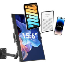Tablet Wall Mount for iPad, Portable Monitor Stand for Max 15.6 Inch Aluminum Alloy 360° Adjustable Foldable Tablet Holder for Kindle Suitable for 4.7-12.9 inch