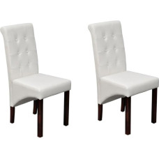 VidaXL Salės šezlongas 2 vnt Cuir artificiel Blanc