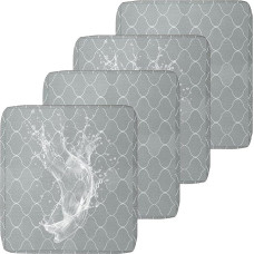 MSNCS Vandeniui atsparus sofos sėdynės pagalvėlės užvalkalas, lauko, 1/2/4 dalių komplekto sofos sėdynės užvalkalas su užtrauktuku, nuimami pagalvėlių užvalkalai sofos užvalkalui, sodo pagalvėlei, terasos kėdėms (pilkas ratas, 50 x 45 x 10 cm, 4