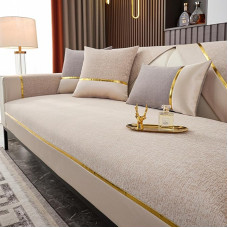 ZCXRYFL Sofos užvalkalas Kampinė sofa L/U formos šenilinė sofos antklodė 1 2 3 4 vietų neslystantis sofos užvalkalas odinei/medinei/medžiaginei sofai Balkono palangė Antklodės katėms Apsauga nuo įbrėžimų (90 x 160 cm,