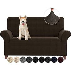 ZNSAYOTX Loveseat Slipcover High Stretch Spandex Pet Friendly 1 gabalas neslystanti sofos baldų apsauga (kava, Loveseat)