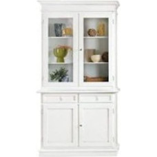 Mar.c.a. Design - Elegantiška vitrina svetainei, pagaminta iš balto tuopos medžio, matinė, su 2 durelėmis, svetainės baldai, Povera menas, pagaminta Italijoje, matmenys 105 x 42 x 205 cm