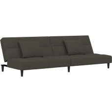 375808 2 vietų sofa-lova su 2 pagalvėlėmis Tamsiai pilkas aksomas