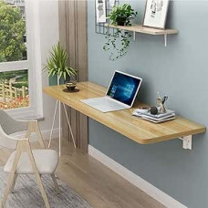 Klappbarer, an der Wand montierter Küchentisch mit schwebender Laptop-Ablage, multifunktionaler Arbeitstisch, Walnuss, 39 x 16 Zoll