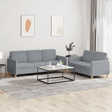 3202118 2 dalių sofos komplektas su pagalvėle Sofa Svetainės sofos komplektas Sofos svetainei Šviesiai pilkas audinys