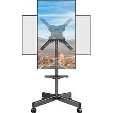 ELIVED EV2114B TV Stand Rollable for 23-60 Inch TVs up to 35 kg, Max VESA 400 x 400 mm, TV Stand with Wheels Height Adjustable 90° Rotation Floor Stand