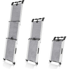 Šunų rampa Automobilinė sulankstoma teleskopinė aliuminio rampa dideliems šunims Tvirti šunų laiptai automobiliams ir visureigiams Neslystantys atspindintys šonai Šunų kopėčios Automobilis 90 kg apkrovos talpa Tvirtinimo spaustukas Pilka