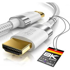 CSL - 8k / 4k HDMI kabelis 2.1/2.0-10 m - 8K @ 60Hz 4K @ 120Hz su DSC - 48 Gbit/s - 3D - itin didelės spartos su eternetu - TV Blu-ray PS5 Xbox X serijos jungiklis - baltas - 10 metrų
