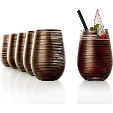 Stölzle Lausitz Set of 6 Twist Tumblers 465 ml Set of 6 Universal Water Juice Cocktail Wine Lantern Vase Dishwasher Safe