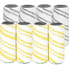 8 dalių ritinėlių rinkinys, skirtas Kärcher FC7 FC5 FC3 FC3D EWM2 elektriniam grindų valytuvui 2.055-007.0/2.055-006.0 (geltonas + pilkas)