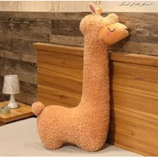 130 cm alpakos pliušinis žaislas, minkštas žaislas su ilgu kaklu, šoninė miego pagalvė, namų dekoracija, pliušinis žaislas, animacinis gyvūnas, lama, dovana draugei, vaikams, vaikinui, meilužiui (ruda)