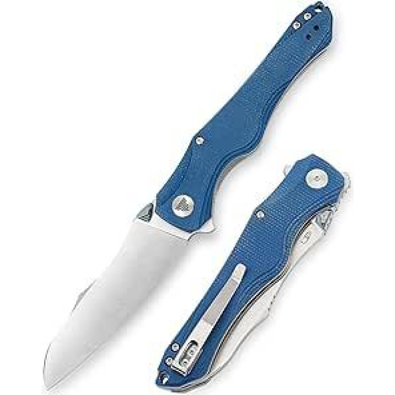 TRIVISA peilis, 9,9 cm 14C28N plieno kišeninis sulankstomas peilis vyrams, Flipper EDC peilis su spaustuku, aštrus stovyklavimo, išgyvenimo, žygių peilis, Micarta rankena, satino spalvos geležtė, Triton-04L