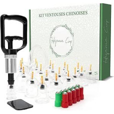 24 dalių siurbimo puodelių rinkinys skausmui malšinti ir atsipalaiduoti su nemokama elektronine knyga [anglų kalba negarantuojama]