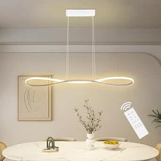 32 W Pendant Light Dining Table 90 cm LED Pendant Light Dining Room with Remote Control Dimmable 10%-100% Colour Temperature 3000 K - 6000 K Dining Room Lamp Height Adjustable for Dining Room