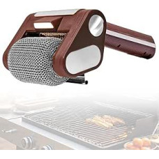 Elektrinis grilio valytuvas, 304 nerūdijančio plieno grilio valytuvas, besisukantis grilio šepetys be šerių su LED, belaidis ir įkraunamas, 350 aps./min, grilio valymo šepetys lauko griliui