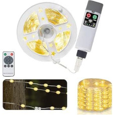 10 m USB maitinimo Rugby String Lights Warm White su juostos matuokliu - nešiojami LED palapinės žibintai, skirti stovyklavimui, žygiams ir lauko dekoravimui