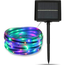 DINOWIN vandeniui atspari saulės energija varoma 16,4 pėdų/5 metrų lanksti SMD2835 100LED nuotaikos virvės apšvietimas virtuvei, miegamajam, teatrui, vakarėliui, dekoracijoms Kalėdoms (Multi)