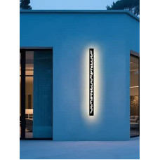 Lauko sieninis šviestuvas ilgas sieninis šviestuvas atsparus vandeniui IP65 aliuminio akrilo lauko LED 3000 K lauko sieninis šviestuvas juodas, skirtas vidaus lauko sienoms, sodams, verandoms, laiptinėms, terasoms, kiemo apšvietimui (120 cm / 40 W)