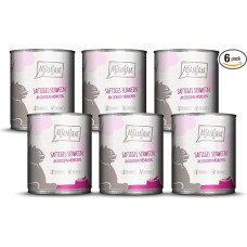 MjAMjAM Premium drėgnas maistas katėms, sultinga kiauliena su gardžiomis morkomis, 6 vnt. (6 x 800 g), be grūdų ir su papildoma mėsa