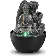 Zen'Light Revata Budos atpalaiduojantis krioklio fontanas Zen dekoracijos Feng Shui Lucky Charm Smart Naudinga dovana Stalo fontanas su LED šviesa Aukštis 18 cm
