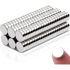 120 neodimio magnetų pakuotė 10 x 3 mm - maži stiprūs apvalūs mini magnetai - ypač stiprūs magnetinei lentai, skelbimų lentai, šaldytuvui