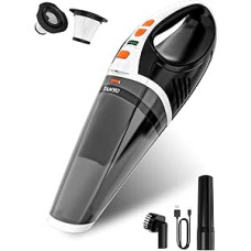 TANYO rankinio dulkių siurblio testo nugalėtojas, 10000Pa rankinio dulkių siurblio akumuliatoriaus baterija su šviesos diodu, 2 greičių automobilinis dulkių siurblys su plaunamu HEPA filtru, įkraunamas nešiojamas mini dulkių siurblys