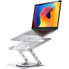 CreaDream Laptop Desk Stand, Aluminum Laptop Stand with 360° Rotating Base, Ergonomic Adjustable Notebook Holder for 10-17 Inch Laptops, MacBook Air Pro, Dell, HP, Lenovo