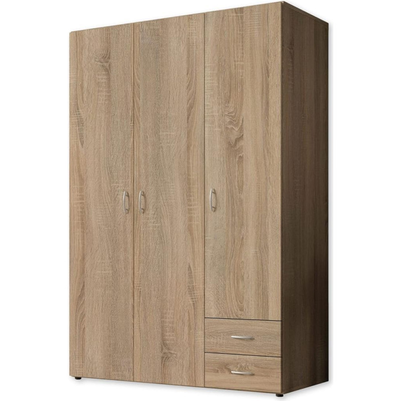 BAZĖ Nesenstanti trijų skirtingų dydžių spinta - universali spinta su varstomomis durimis, ąžuolo 