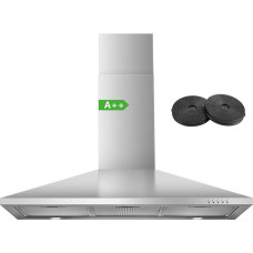 SNDOAS Cooker Hood 90 cm Recirculation / Extractor Hood 90 cm Wide with 350 m³/h Strong Suction Power, 3 Power Levels, Stainless Steel Wall Hood Cooker Hood A++, LED Light, Activated Carbon Filter