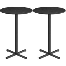 VASAGLE LBT362B01 Baro stalas, apvalus bistro stalas, uždaras balkono stalas, nedidelis aukštas stalas namų barui, svetainei ir valgomajam, 60 x 60 x 104,5 cm, lengvai surenkamas, juodojo ebono spalvos